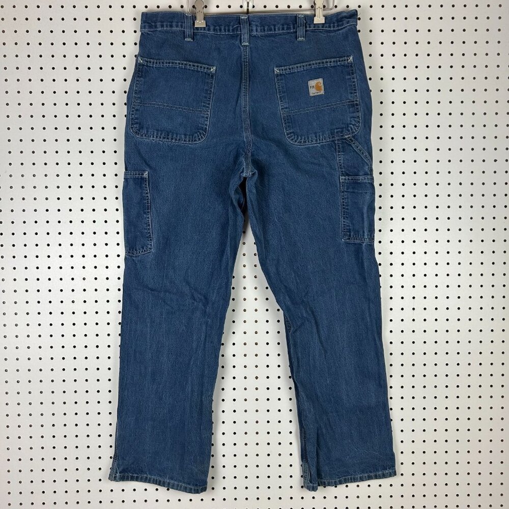 Carhartt Work Wear Blue Jeans 36x30 290-83 FR Fire Resistant‎ Relaxed Fit Denim